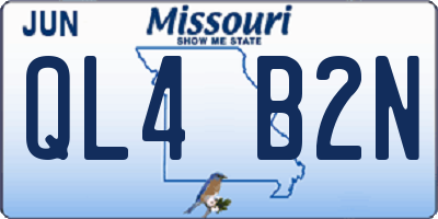 MO license plate QL4B2N