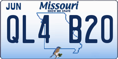 MO license plate QL4B2O