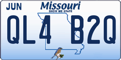 MO license plate QL4B2Q