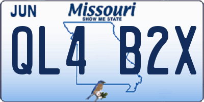 MO license plate QL4B2X