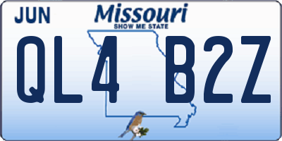 MO license plate QL4B2Z