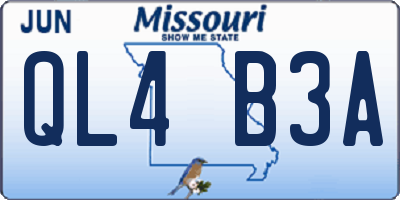 MO license plate QL4B3A