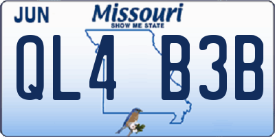 MO license plate QL4B3B