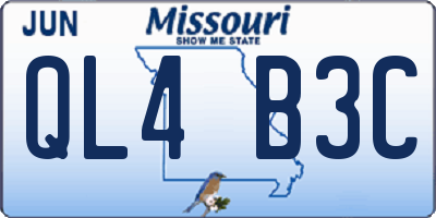 MO license plate QL4B3C