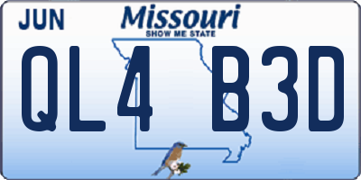 MO license plate QL4B3D
