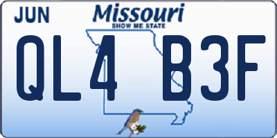 MO license plate QL4B3F