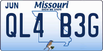 MO license plate QL4B3G