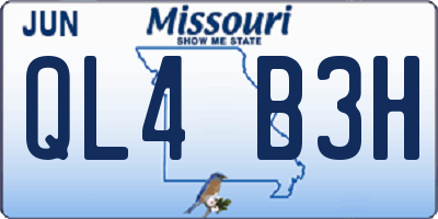 MO license plate QL4B3H