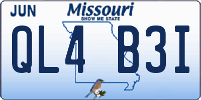 MO license plate QL4B3I