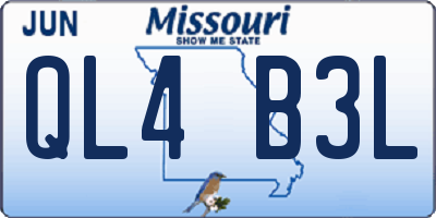 MO license plate QL4B3L