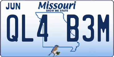 MO license plate QL4B3M