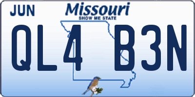 MO license plate QL4B3N