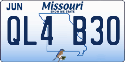 MO license plate QL4B3O
