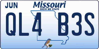 MO license plate QL4B3S