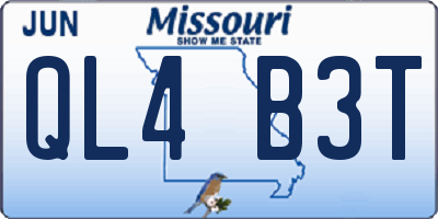 MO license plate QL4B3T