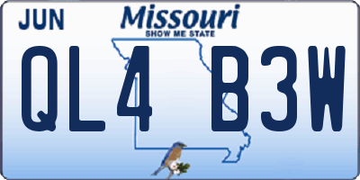 MO license plate QL4B3W