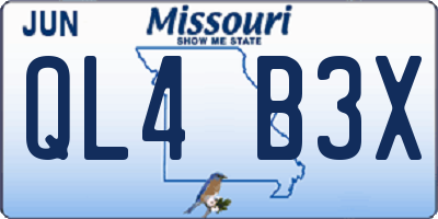 MO license plate QL4B3X