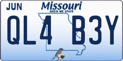 MO license plate QL4B3Y
