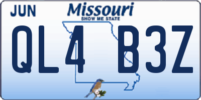 MO license plate QL4B3Z