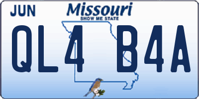 MO license plate QL4B4A