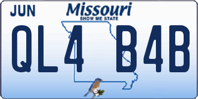 MO license plate QL4B4B