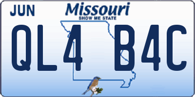 MO license plate QL4B4C