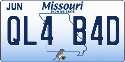 MO license plate QL4B4D
