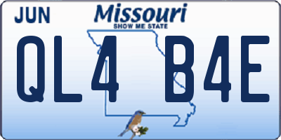 MO license plate QL4B4E