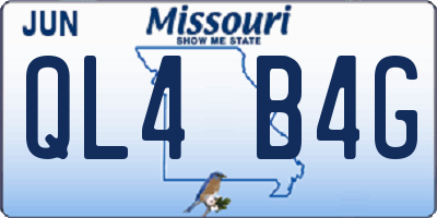 MO license plate QL4B4G