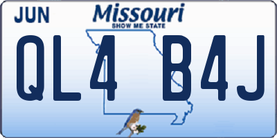 MO license plate QL4B4J