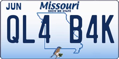 MO license plate QL4B4K