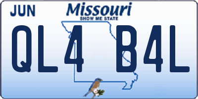 MO license plate QL4B4L