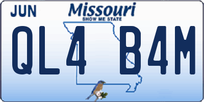 MO license plate QL4B4M