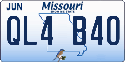MO license plate QL4B4O