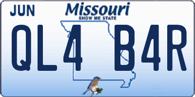 MO license plate QL4B4R