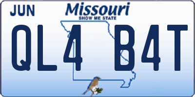 MO license plate QL4B4T