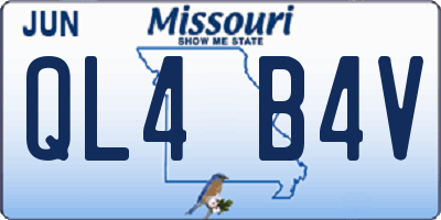 MO license plate QL4B4V