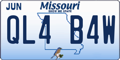 MO license plate QL4B4W