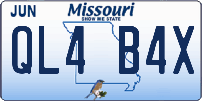 MO license plate QL4B4X