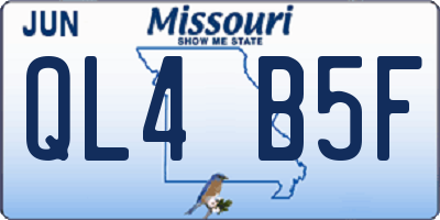 MO license plate QL4B5F