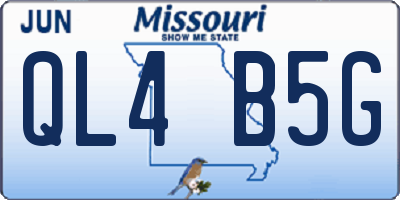MO license plate QL4B5G