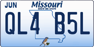 MO license plate QL4B5L