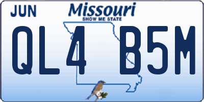 MO license plate QL4B5M