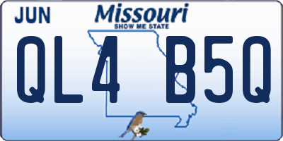 MO license plate QL4B5Q