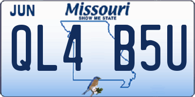 MO license plate QL4B5U