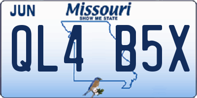 MO license plate QL4B5X