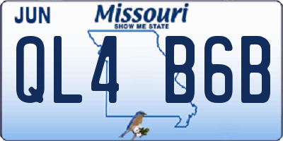 MO license plate QL4B6B