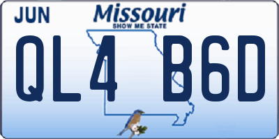 MO license plate QL4B6D