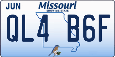 MO license plate QL4B6F