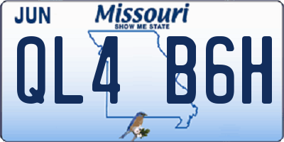 MO license plate QL4B6H